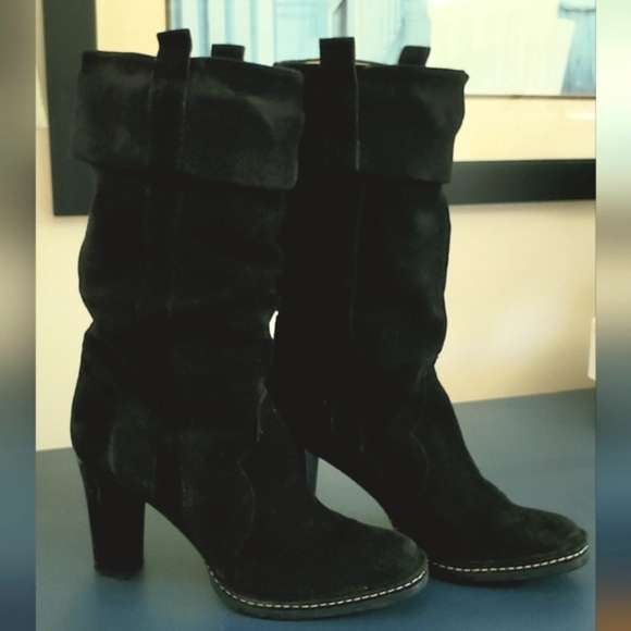 Via Spiga Black Suede Mid Calf Boot,  6.5 - Picture 3 of 11